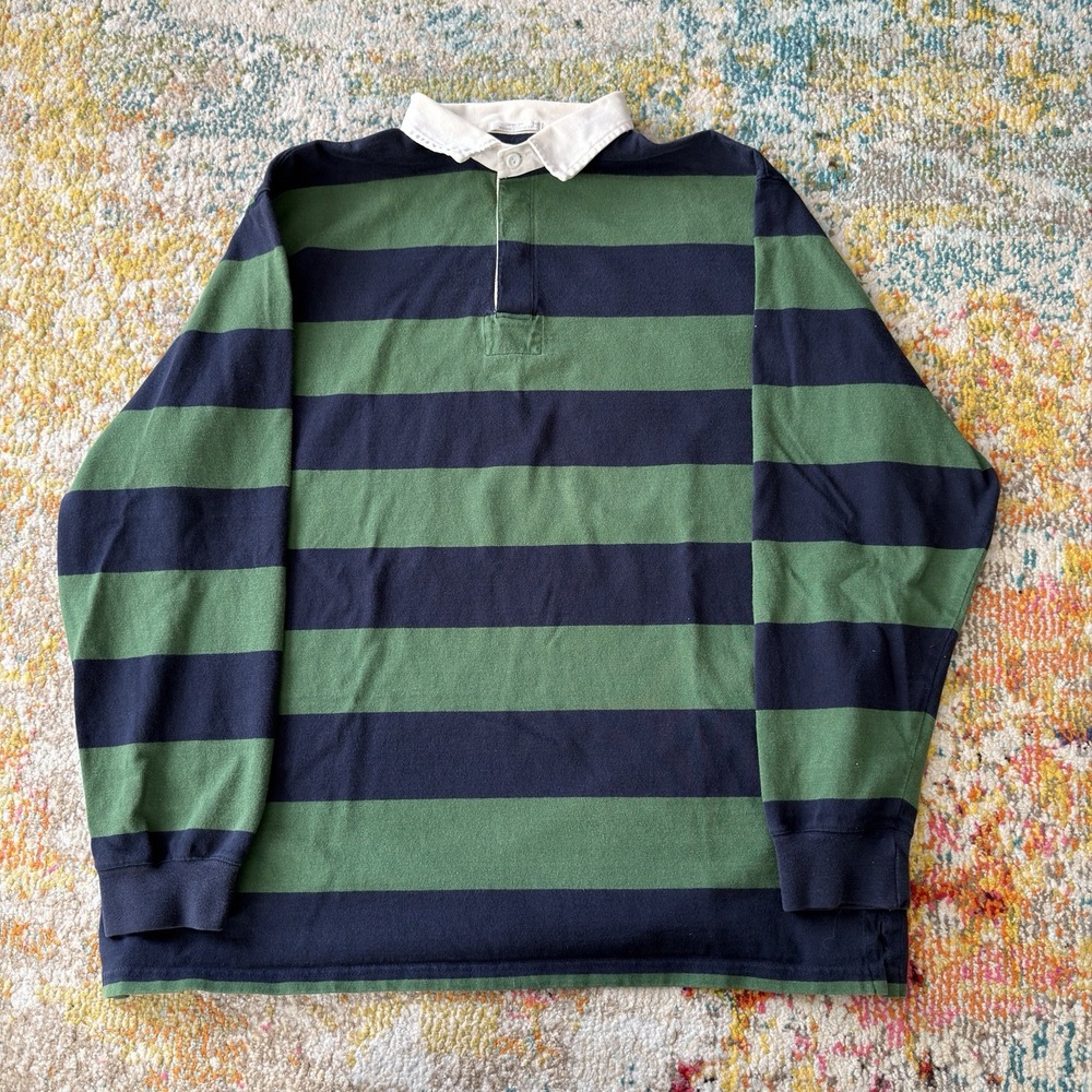 Vintage St Michael Marks & Spencer Striped Rugby Shirt Size XL
